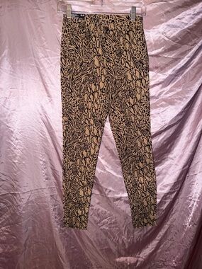 Animal print super skinny ankle jeans